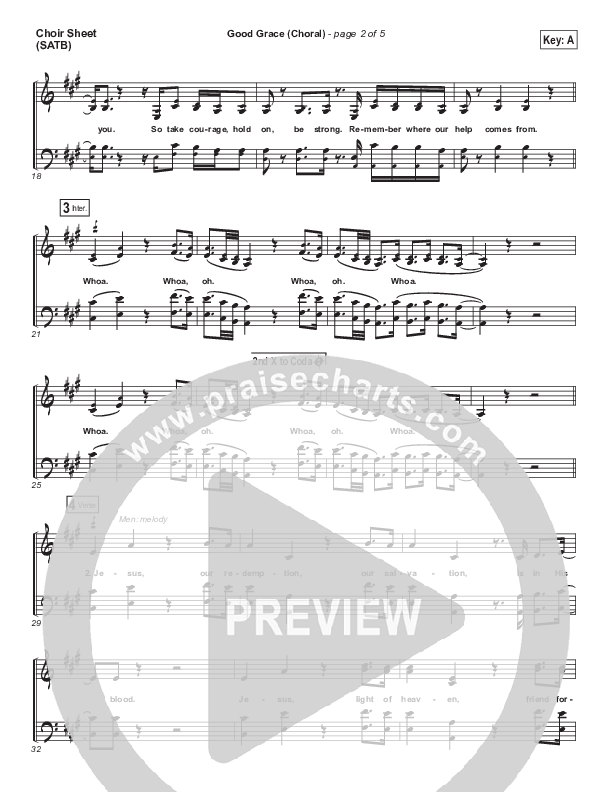 Good Grace (Choral Anthem SATB) Choir Sheet (SATB) (Hillsong UNITED / Joel Houston / Arr. Luke Gambill)