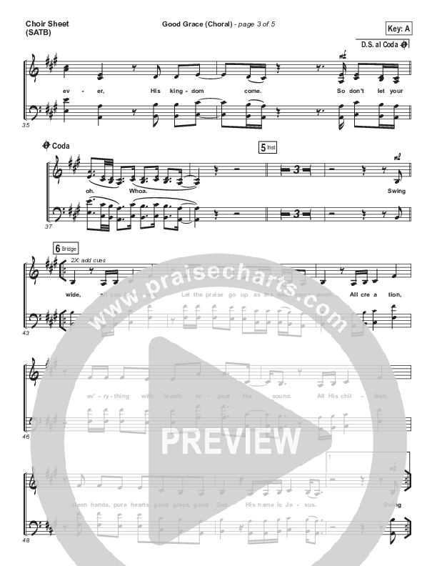 Good Grace (Choral Anthem SATB) Choir Vocals (SATB) (Hillsong UNITED / Joel Houston / Arr. Luke Gambill)