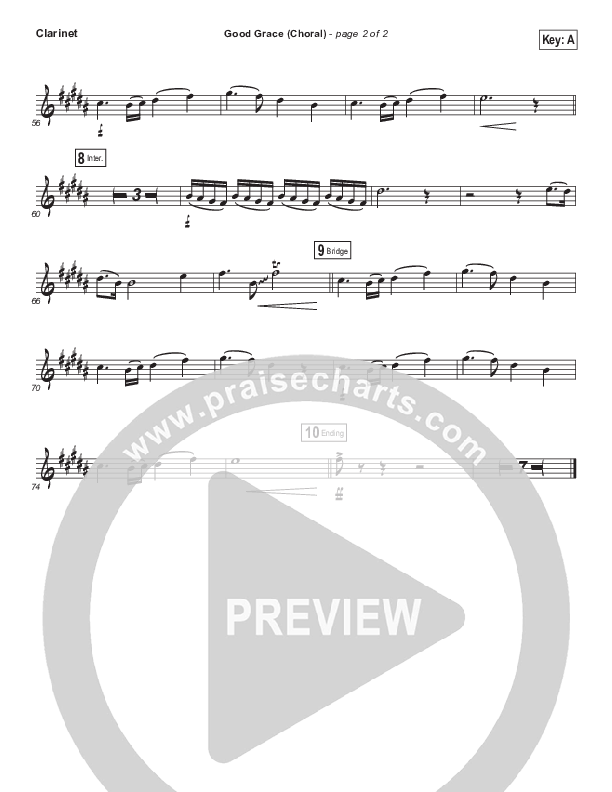 Good Grace (Choral Anthem SATB) Clarinet (Hillsong UNITED / Joel Houston / Arr. Luke Gambill)