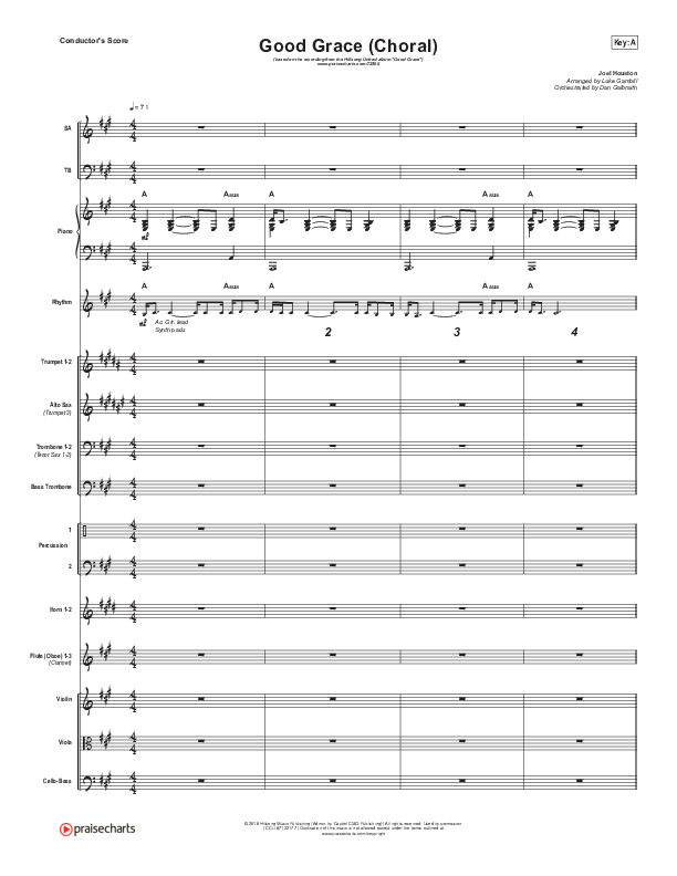 Good Grace (Choral Anthem SATB) Conductor's Score (Hillsong UNITED / Joel Houston / Arr. Luke Gambill)