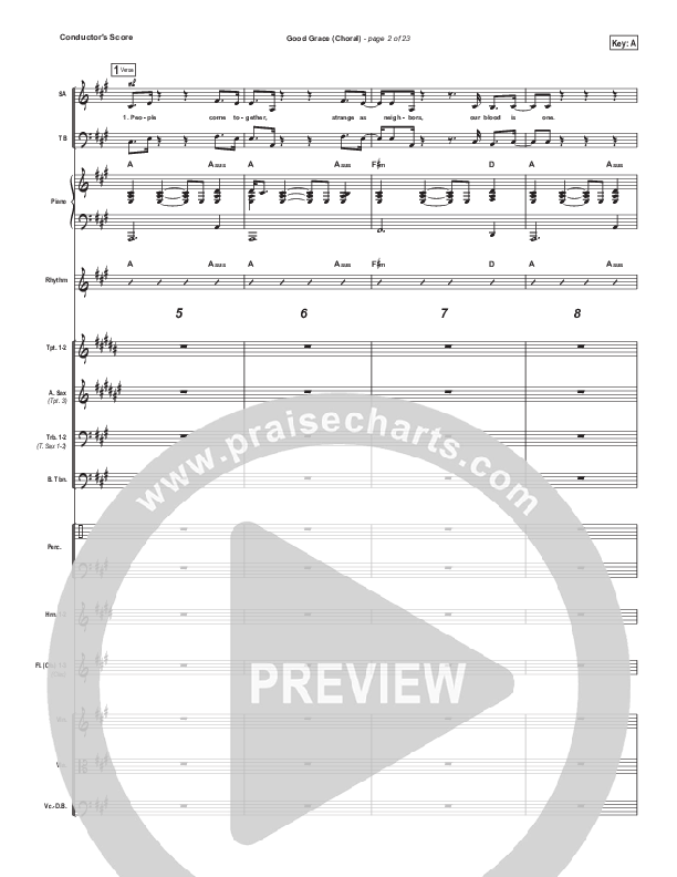 Good Grace (Choral Anthem SATB) Orchestration (Hillsong UNITED / Joel Houston / Arr. Luke Gambill)