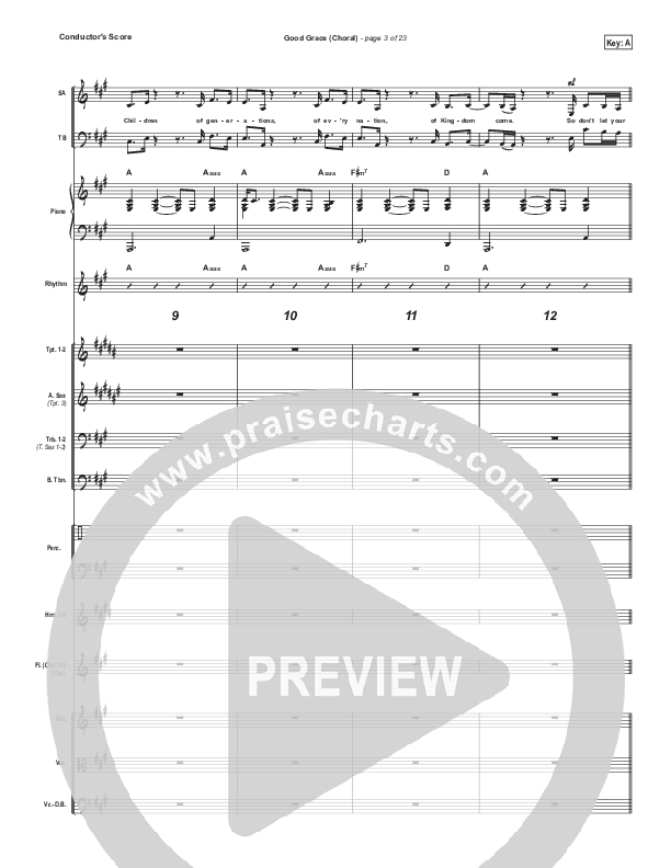 Good Grace (Choral Anthem SATB) Conductor's Score (Hillsong UNITED / Joel Houston / Arr. Luke Gambill)