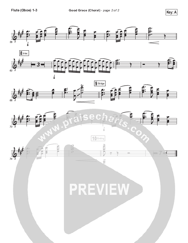 Good Grace (Choral Anthem SATB) Flute/Oboe 1/2/3 (Hillsong UNITED / Joel Houston / Arr. Luke Gambill)