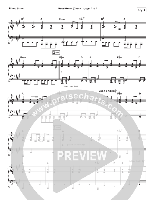 Good Grace (Choral Anthem SATB) Piano Sheet (Hillsong UNITED / Joel Houston / Arr. Luke Gambill)