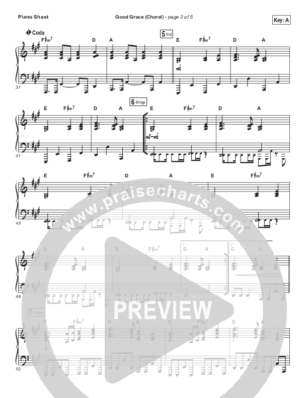 Good Grace (Choral Anthem SATB) Piano Sheet (Hillsong UNITED / Joel Houston / Arr. Luke Gambill)