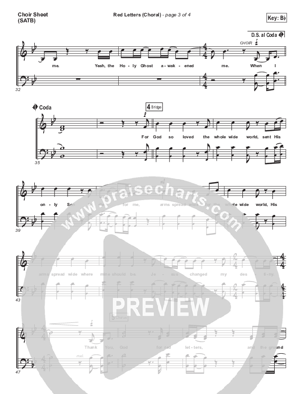 Red Letters (Choral Anthem SATB) Choir Sheet (SATB) (Crowder / Arr. Luke Gambill)