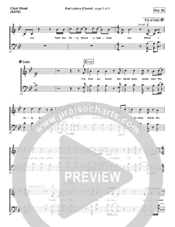 Red Letters (Choral Anthem SATB) Choir Vocals (SATB) (Crowder / Arr. Luke Gambill)