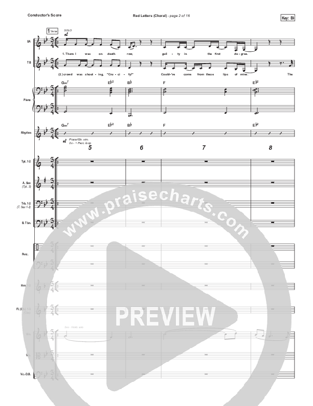 Red Letters (Choral Anthem SATB) Orchestration (Crowder / Arr. Luke Gambill)
