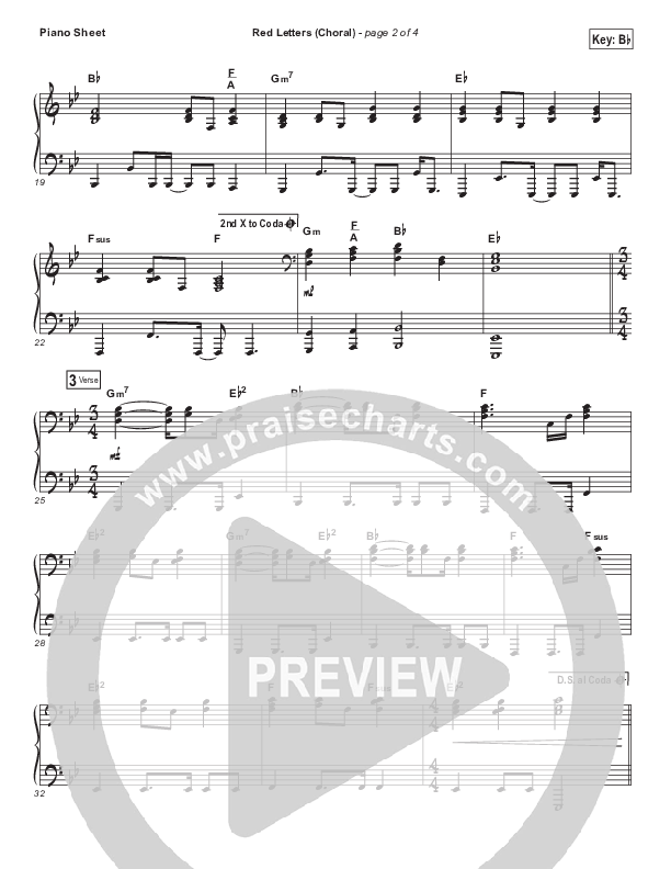 Red Letters (Choral Anthem SATB) Piano Sheet (Crowder / Arr. Luke Gambill)