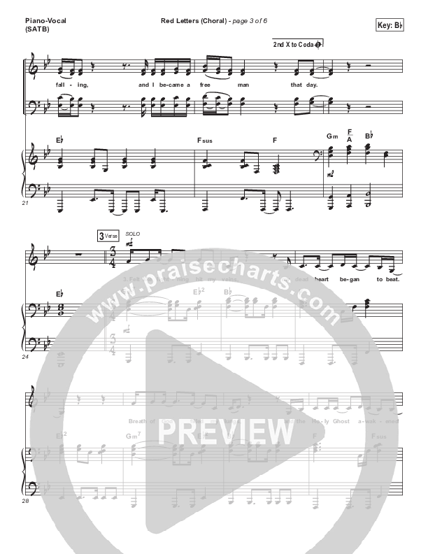 Red Letters (Choral Anthem SATB) Piano/Vocal (SATB) (Crowder / Arr. Luke Gambill)