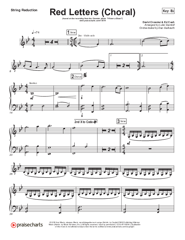 Red Letters (Choral Anthem SATB) Synth Strings (Crowder / Arr. Luke Gambill)