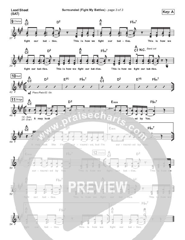 Surrounded (Fight My Battles) Lead Sheet (SAT) (Michael W. Smith)
