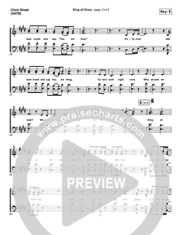 King Of Glory Choir Sheet (SATB) (Michael W. Smith / CeCe Winans)