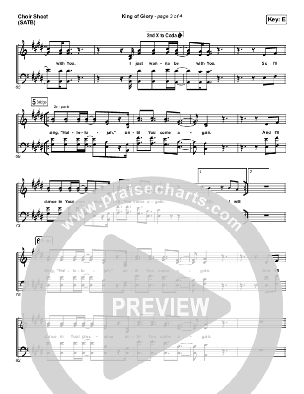 King Of Glory Choir Vocals (SATB) (Michael W. Smith / CeCe Winans)