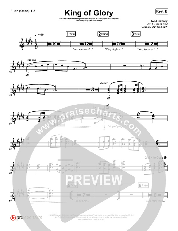 King Of Glory Flute/Oboe 1/2/3 (Michael W. Smith / CeCe Winans)