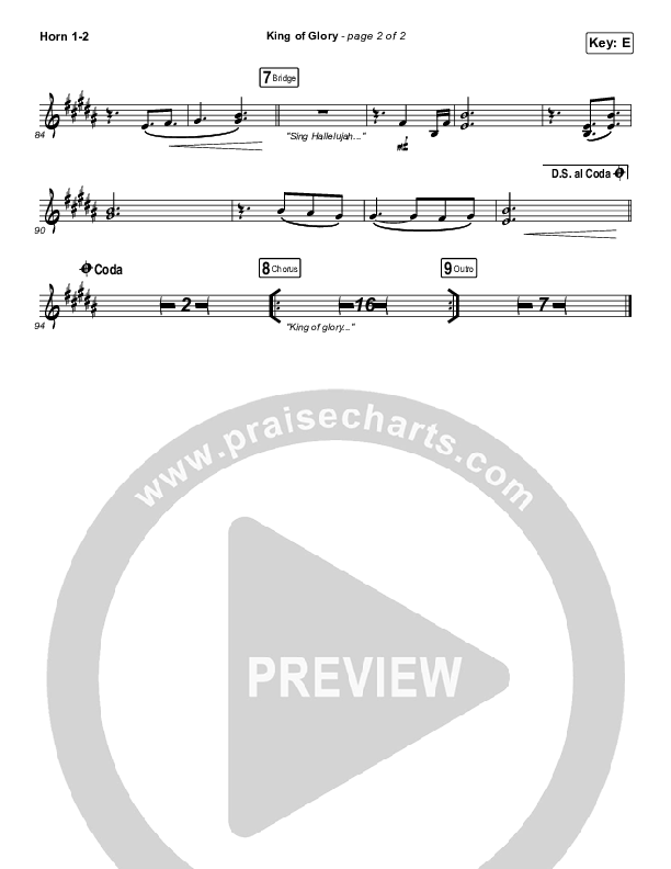 King Of Glory Brass Pack (Michael W. Smith / CeCe Winans)