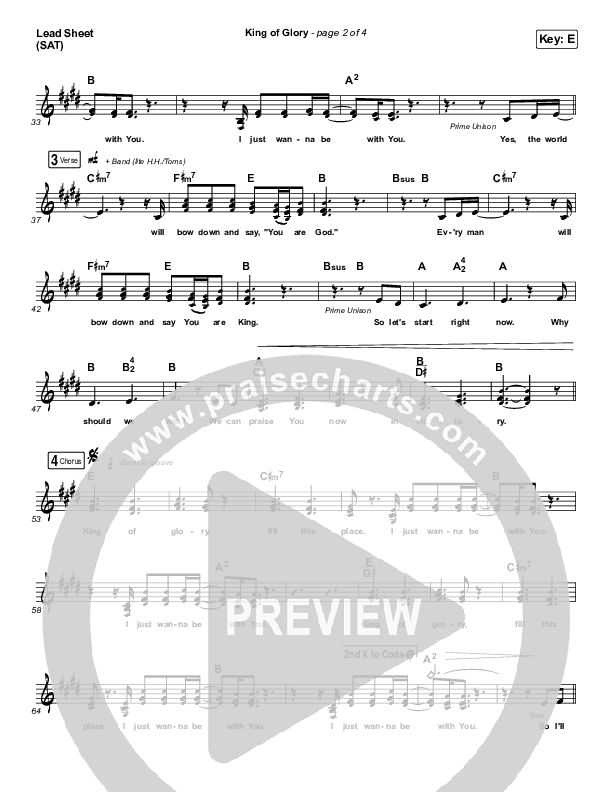 King Of Glory Lead Sheet (SAT) (Michael W. Smith / CeCe Winans)