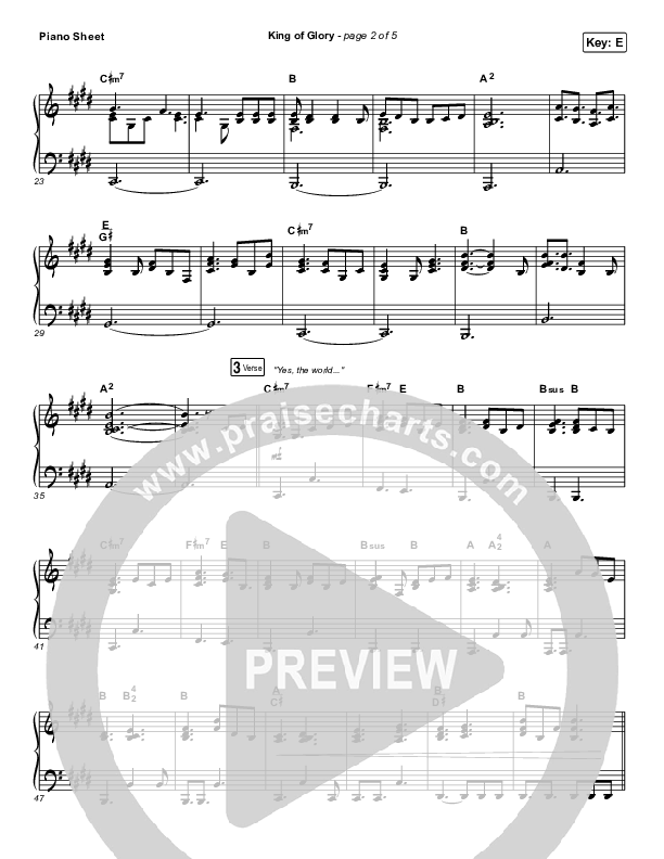 King Of Glory Piano Sheet (Michael W. Smith / CeCe Winans)
