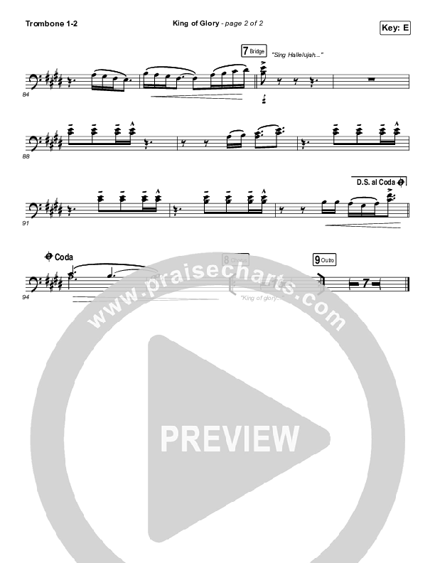 King Of Glory Trombone 1/2 (Michael W. Smith / CeCe Winans)