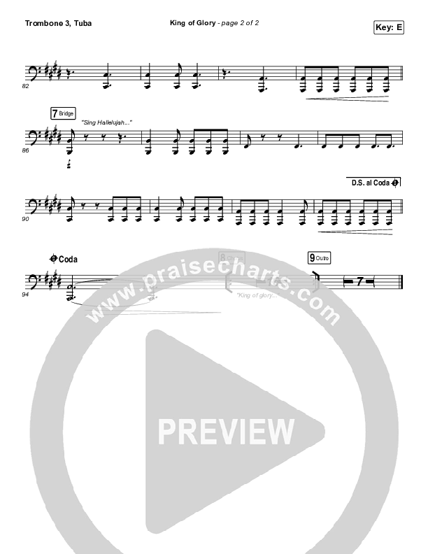 King Of Glory Trombone 3/Tuba (Michael W. Smith / CeCe Winans)