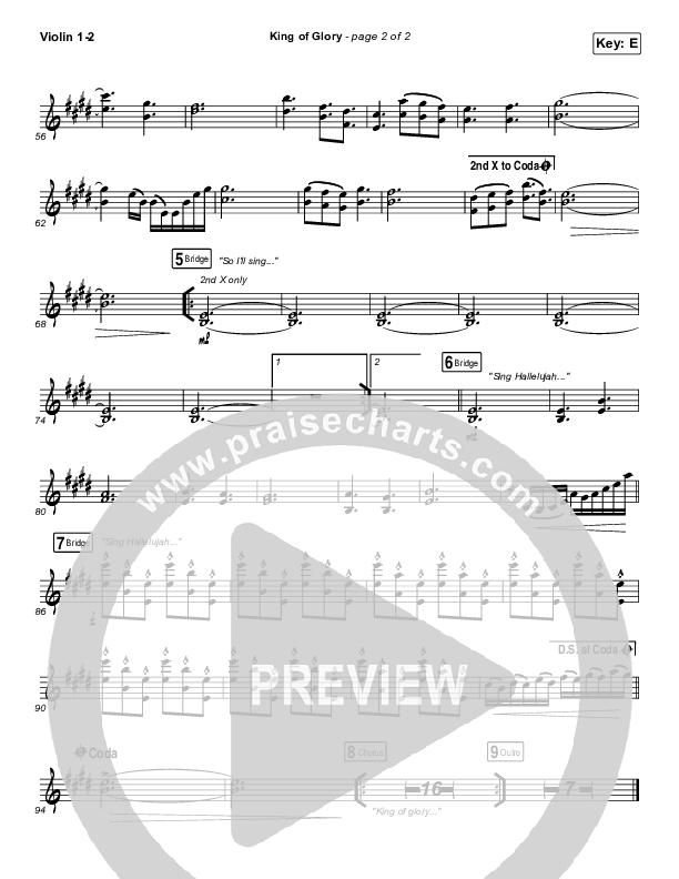 King Of Glory Violin 1/2 (Michael W. Smith / CeCe Winans)