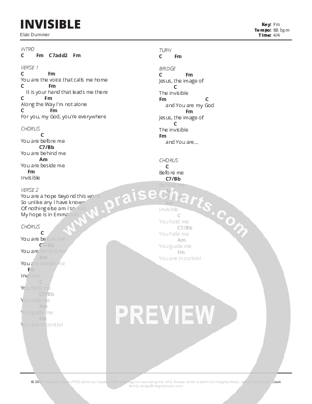 Invisible Chords & Lyrics (Elias Dummer)
