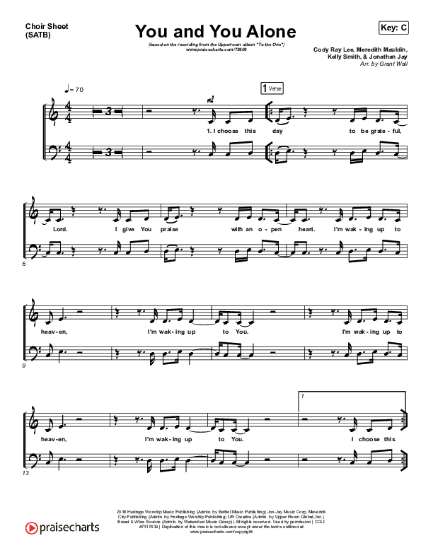 You And You Alone Choir Vocals (SATB) (UPPERROOM / Meredith Mauldin / Kelly Smith / Jonathan Jay / Cody Rae Lee)
