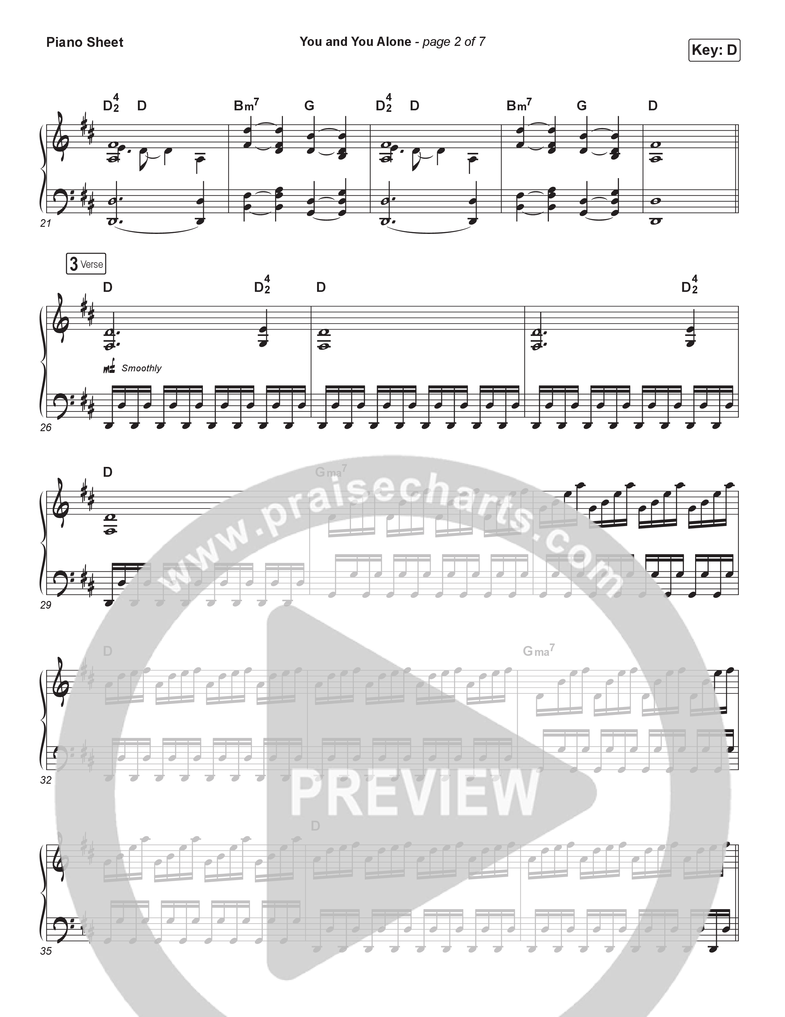 You And You Alone Piano Sheet (UPPERROOM / Meredith Mauldin / Kelly Smith / Jonathan Jay / Cody Rae Lee)