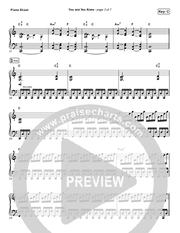 You And You Alone Piano Sheet (UPPERROOM / Meredith Mauldin / Kelly Smith / Jonathan Jay / Cody Rae Lee)