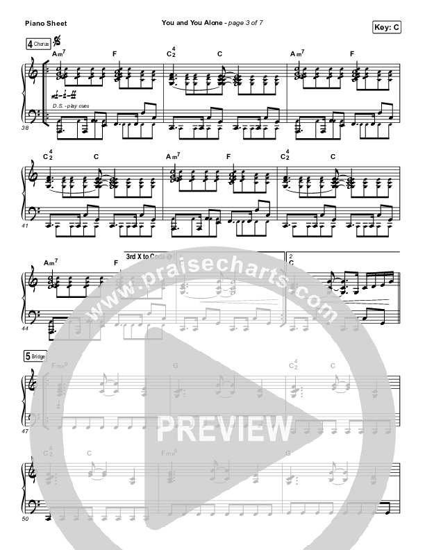 You And You Alone Piano Sheet (UPPERROOM / Meredith Mauldin / Kelly Smith / Jonathan Jay / Cody Rae Lee)