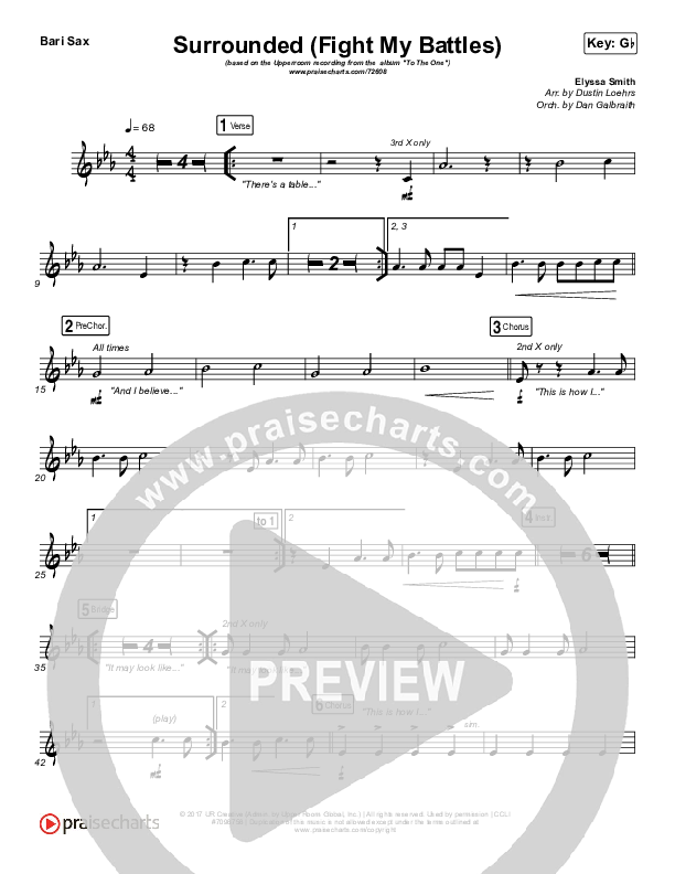 Surrounded (Fight My Battles) Bari Sax (UPPERROOM / Elyssa Smith)