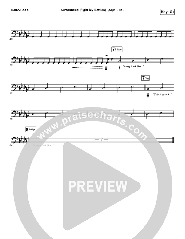 Surrounded (Fight My Battles) Cello/Bass (UPPERROOM / Elyssa Smith)