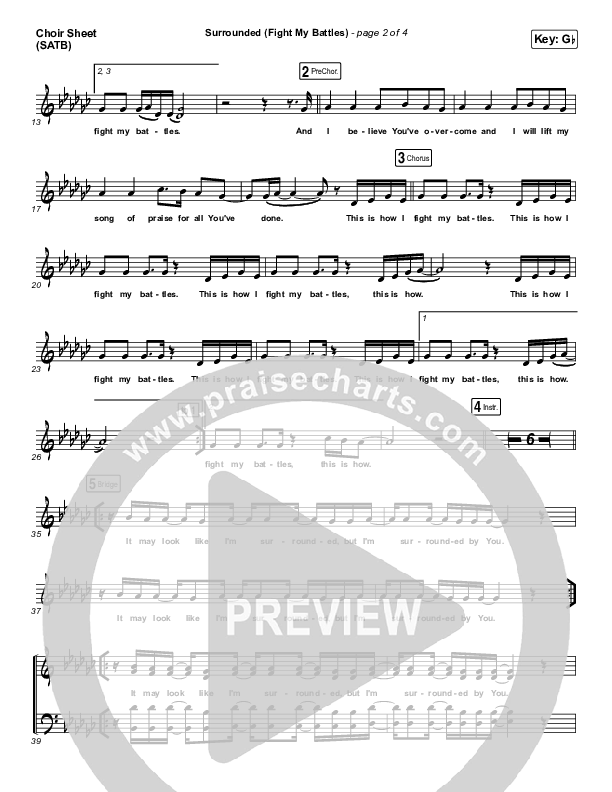 Surrounded (Fight My Battles) Choir Sheet (SATB) (UPPERROOM / Elyssa Smith)