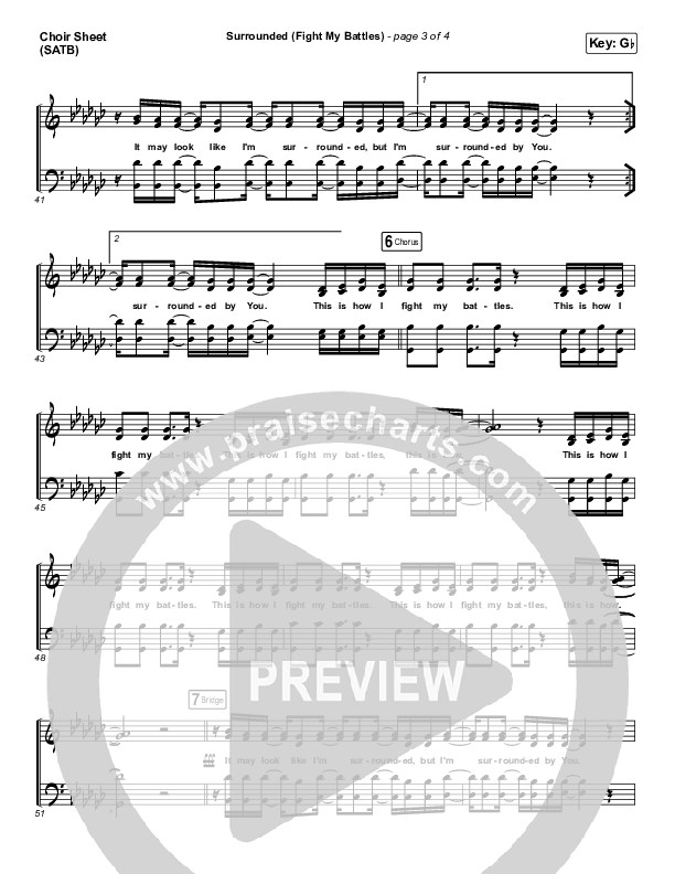 Surrounded (Fight My Battles) Choir Sheet (SATB) (UPPERROOM / Elyssa Smith)