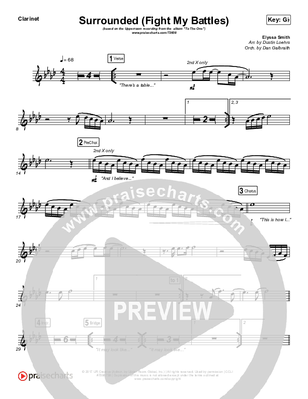 Surrounded (Fight My Battles) Clarinet (UPPERROOM / Elyssa Smith)