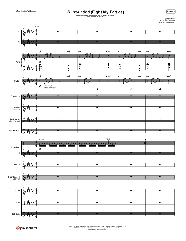 Surrounded (Fight My Battles) Conductor's Score (UPPERROOM / Elyssa Smith)