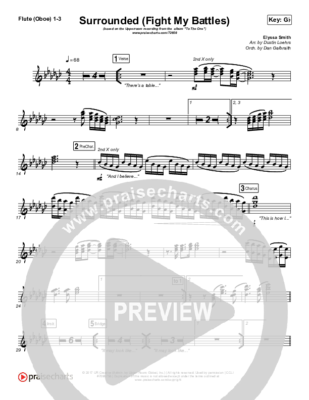Surrounded (Fight My Battles) Flute/Oboe 1/2/3 (UPPERROOM / Elyssa Smith)