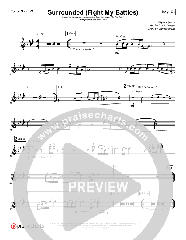 Surrounded (Fight My Battles) Tenor Sax 1/2 (UPPERROOM / Elyssa Smith)