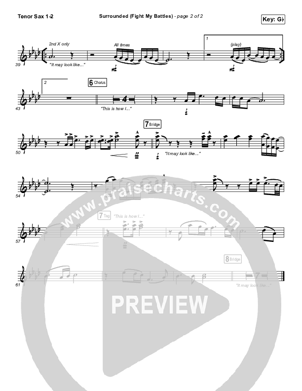 Surrounded (Fight My Battles) Tenor Sax 1/2 (UPPERROOM / Elyssa Smith)