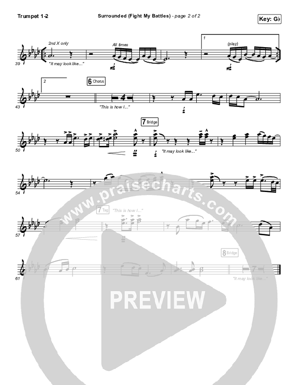 Surrounded (Fight My Battles) Trumpet 1,2 (UPPERROOM / Elyssa Smith)