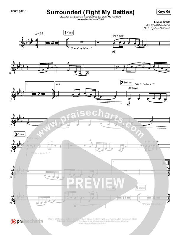 Surrounded (Fight My Battles) Trumpet 3 (UPPERROOM / Elyssa Smith)