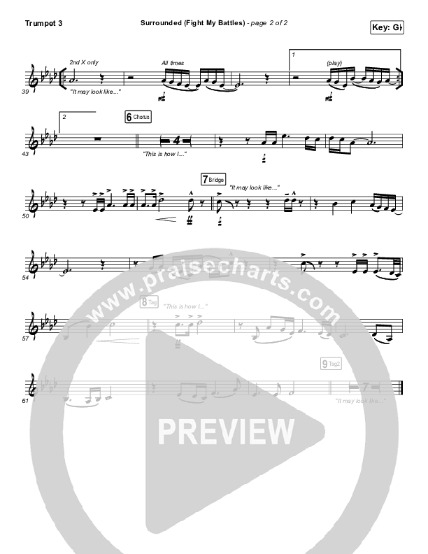 Surrounded (Fight My Battles) Trumpet 3 (UPPERROOM / Elyssa Smith)