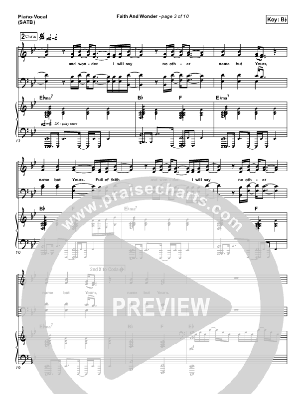 Faith And Wonder Piano/Vocal (SATB) (UPPERROOM / Cody Rae Lee / Meredith Andrews / Abbie Simmons)