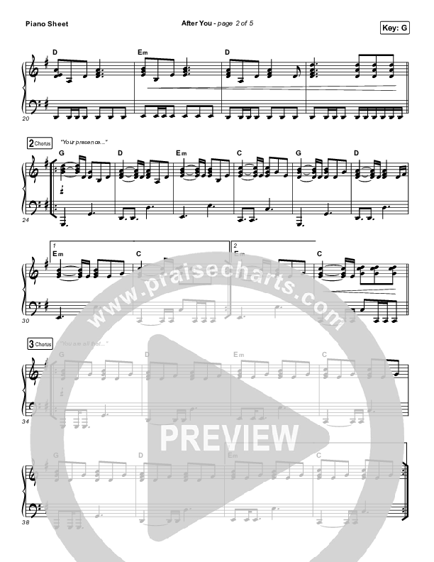 After You Piano Sheet (UPPERROOM / Elyssa Smith)