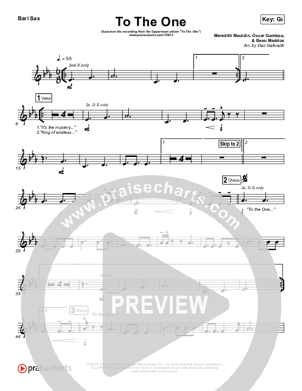 To The One Bari Sax (UPPERROOM / Meredith Mauldin / Oscar Gamboa / Beau Maddox)