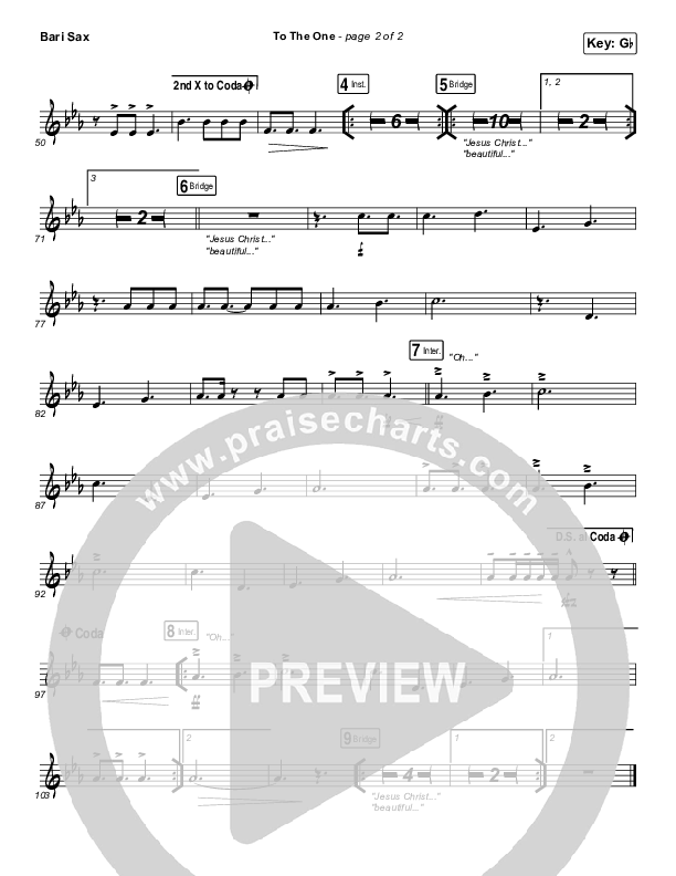 To The One Bari Sax (UPPERROOM / Meredith Mauldin / Oscar Gamboa / Beau Maddox)