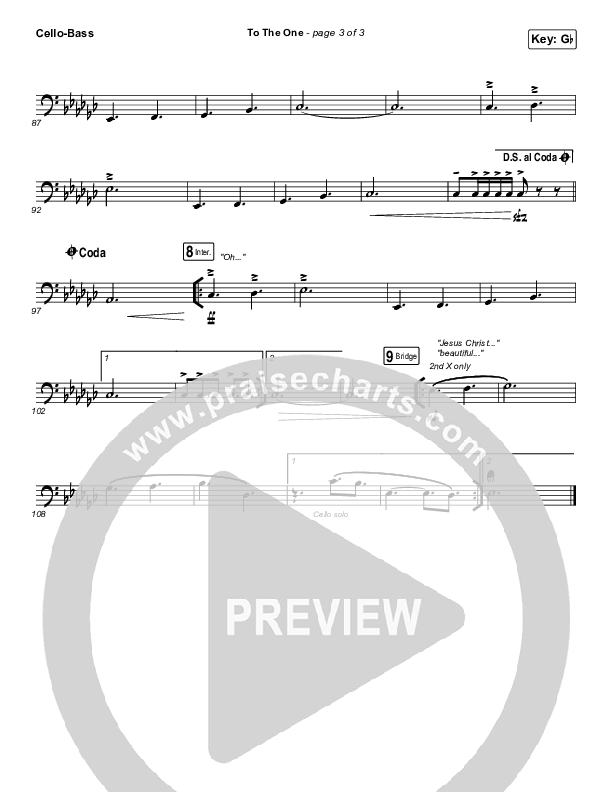 To The One Cello/Bass (UPPERROOM / Meredith Mauldin / Oscar Gamboa / Beau Maddox)