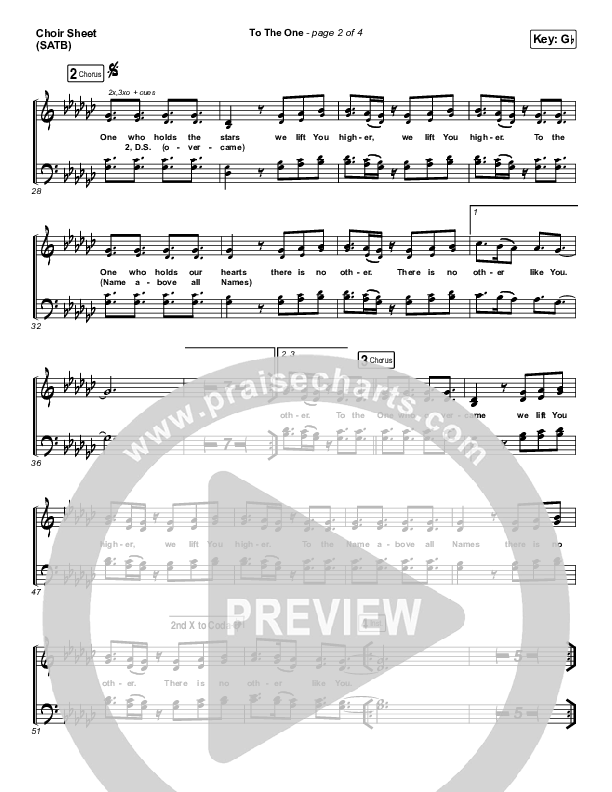 To The One Choir Sheet (SATB) (UPPERROOM / Meredith Mauldin / Oscar Gamboa / Beau Maddox)