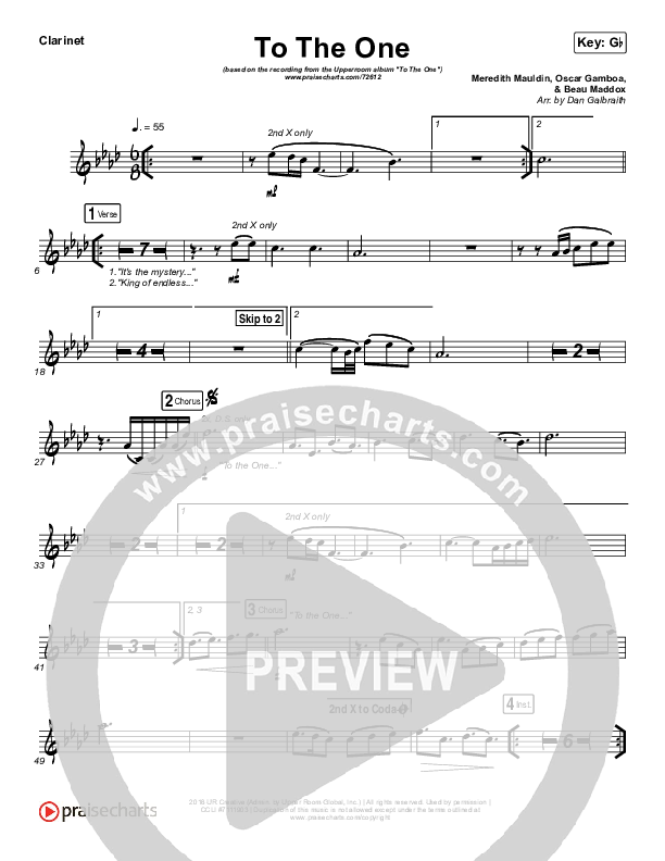 To The One Clarinet (UPPERROOM / Meredith Mauldin / Oscar Gamboa / Beau Maddox)