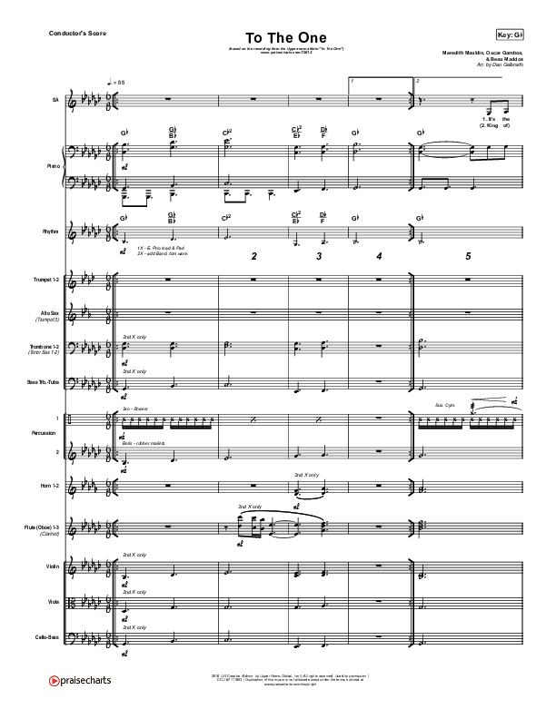 To The One Conductor's Score (UPPERROOM / Meredith Mauldin / Oscar Gamboa / Beau Maddox)
